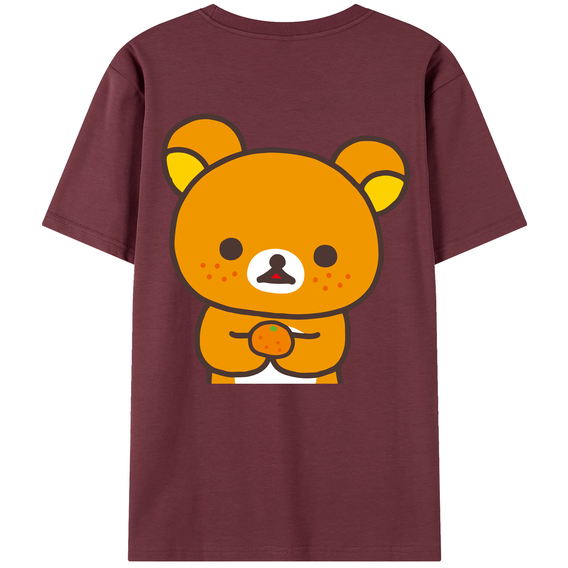 （画像用） リラックマ リラックマ キイロイトリ Rilakkuma Korilakkuma Kiiroitori 綿100％半袖Tシャツ（背面プリント）